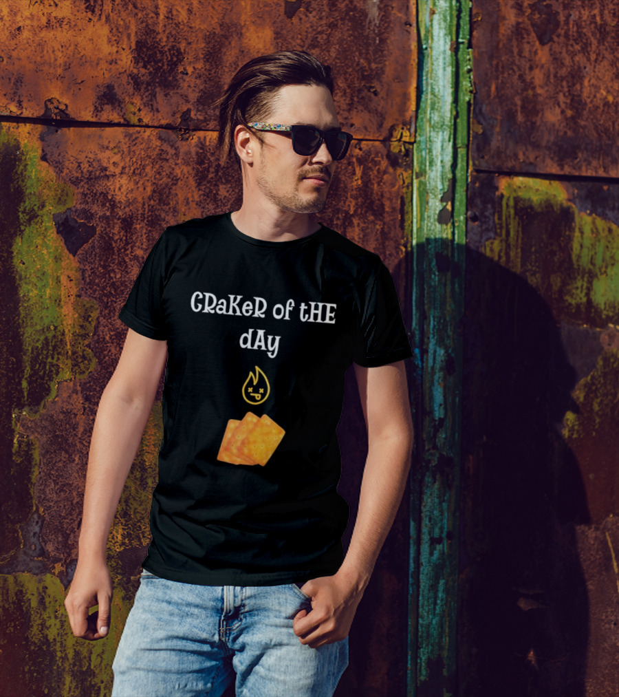 Cracker Of The Day Funny Fire Emoji Icon With Crackers T-Shirt