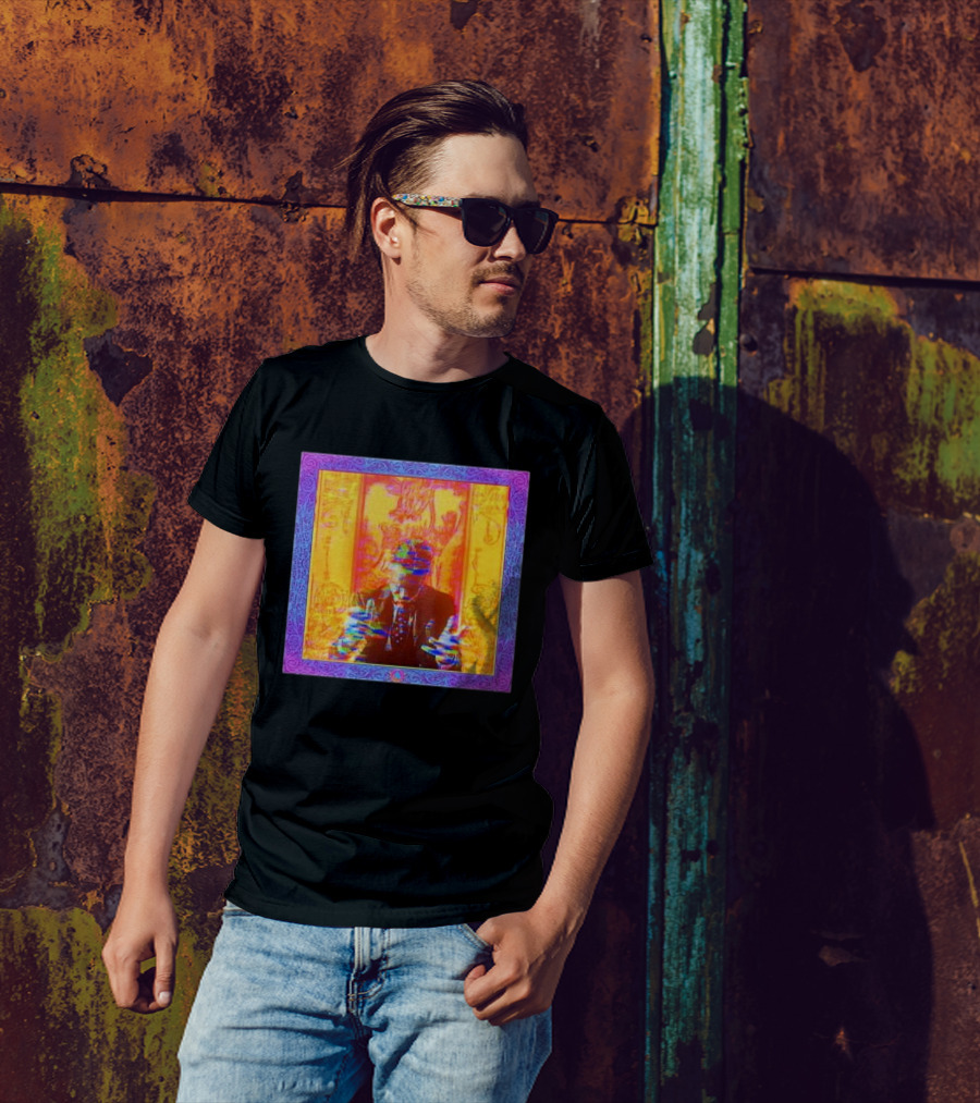 Dragons Ft Jordan Peterson Psychedelic Portrait With Ornate Border T-Shirt