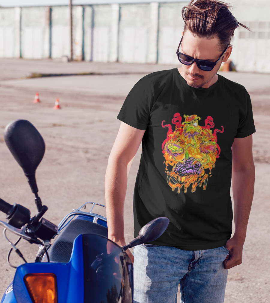 Ganja White Night Wobbleween 3 Psychedelic Monster Heads T-Shirt