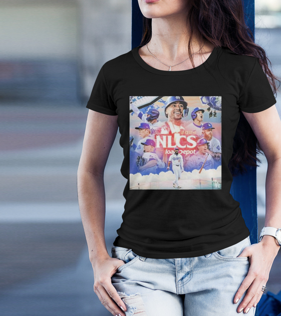 NLCS 2024 Los Angeles Dodgers LoanDepot Players Montage T-Shirt