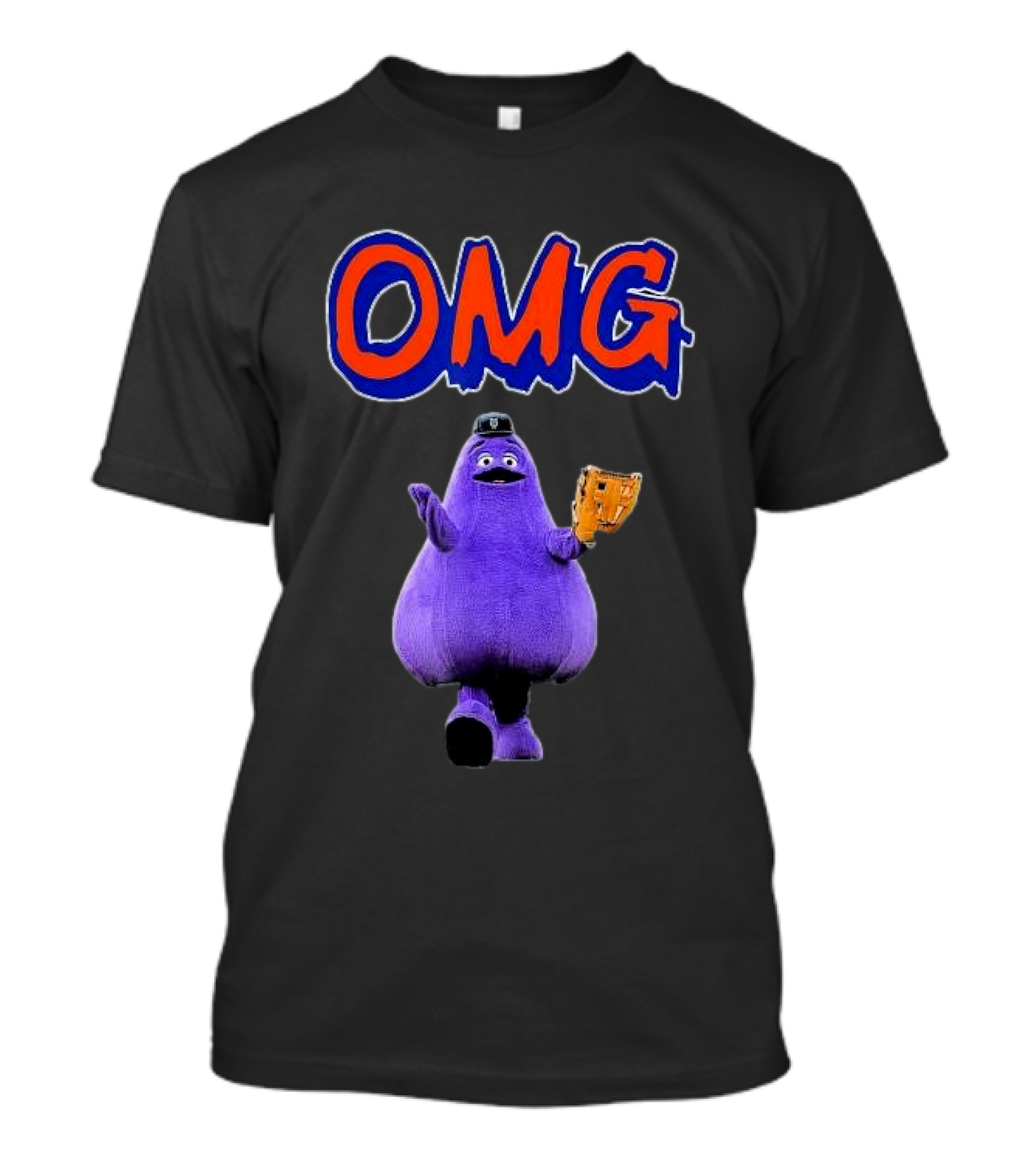 OMG New York Grimace Baseball Glove T-Shirt
