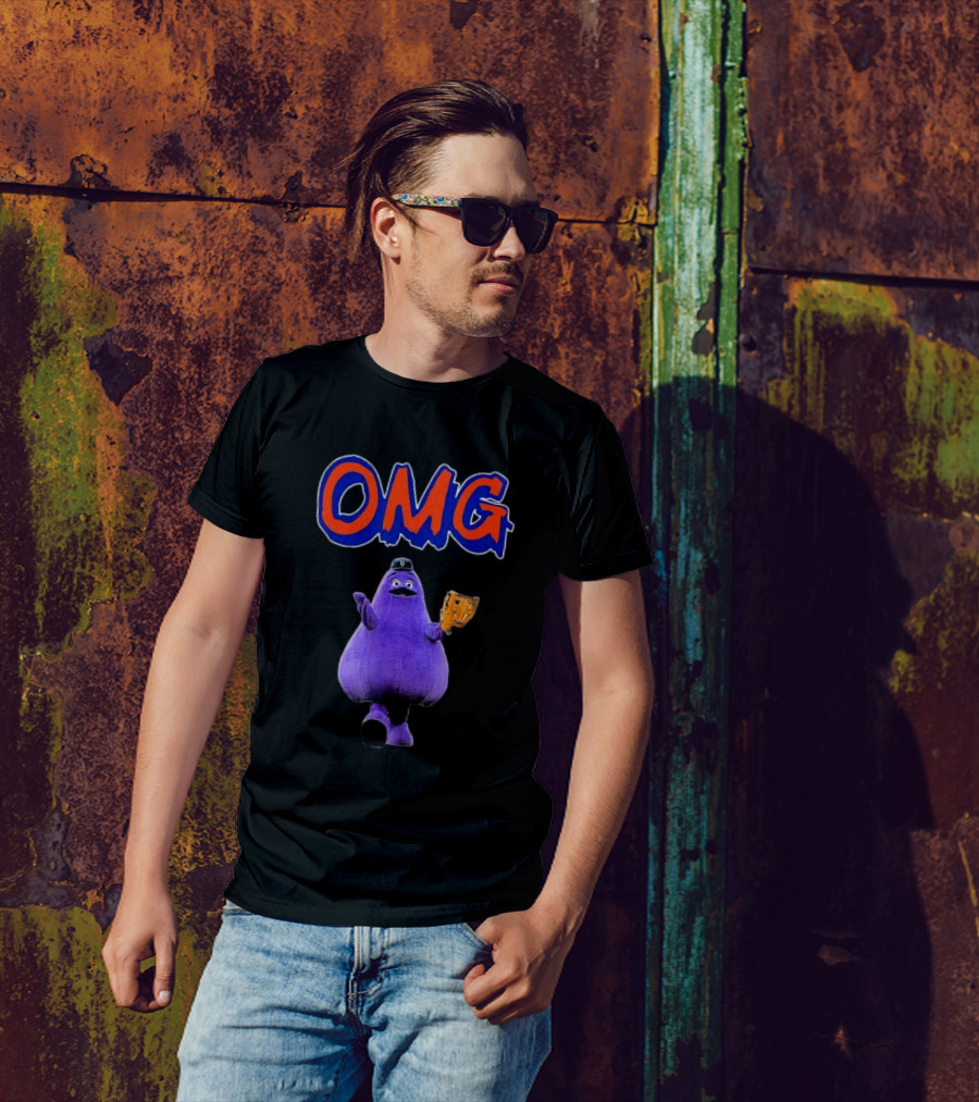 OMG New York Grimace Baseball Glove T-Shirt