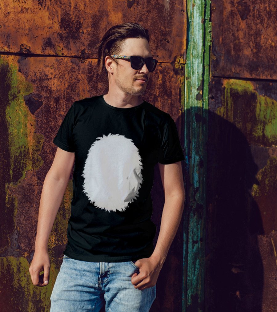 White Furry Belly DIY Costume Cosplay Animal Theme Panda Bear Cat Skunk Deer T-Shirt