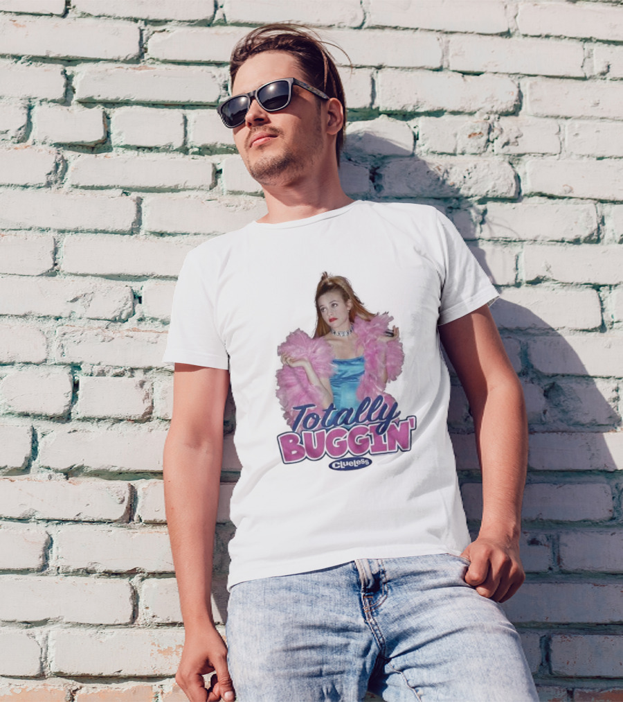 Clueless Totally Buggin' Pink Feather Boa Iconic Look T-Shirt