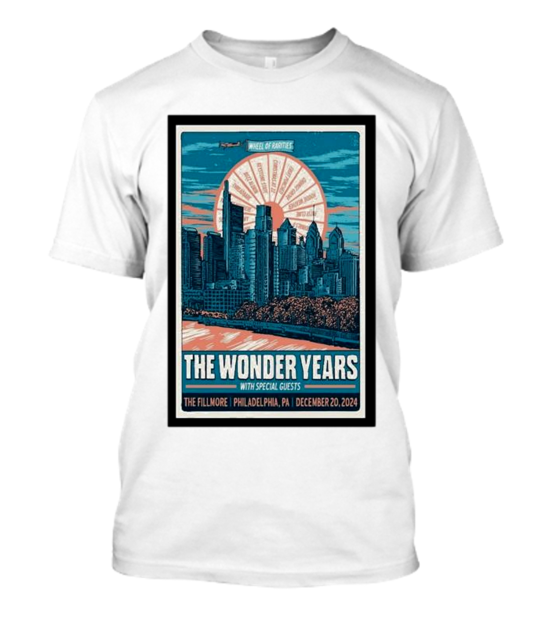 The Wonder Years December 20 2024 With Special Guests Wheel Of Rarities Tour The Fillmore Philadelphia PA T-Shirt