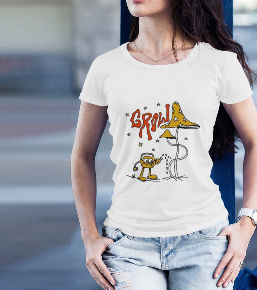 Grow To Grow Stars Mushroom Character Planting T-Shirt