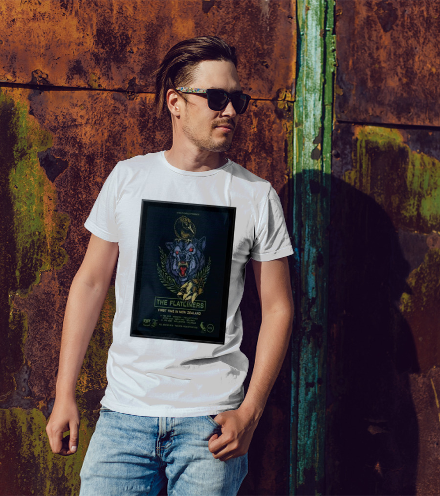 The Flatliners New Zealand 2025 Tour With Wolf And Raven T-Shirt