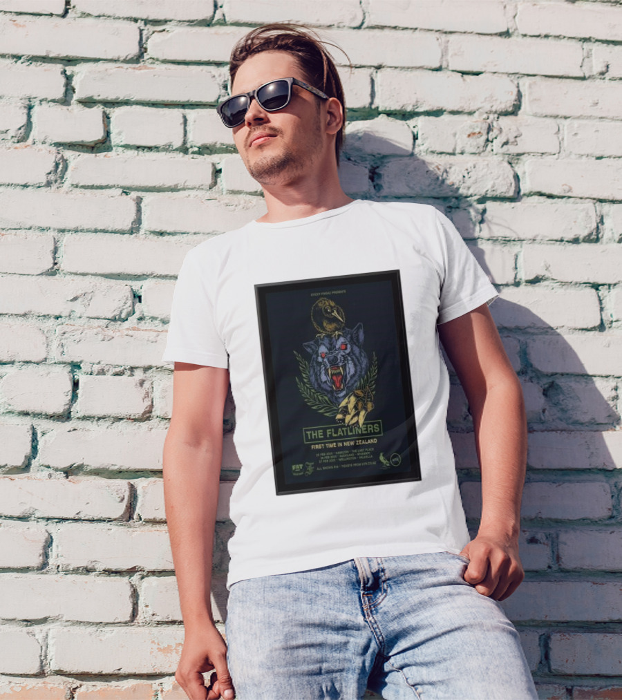 The Flatliners New Zealand 2025 Tour With Wolf And Raven T-Shirt