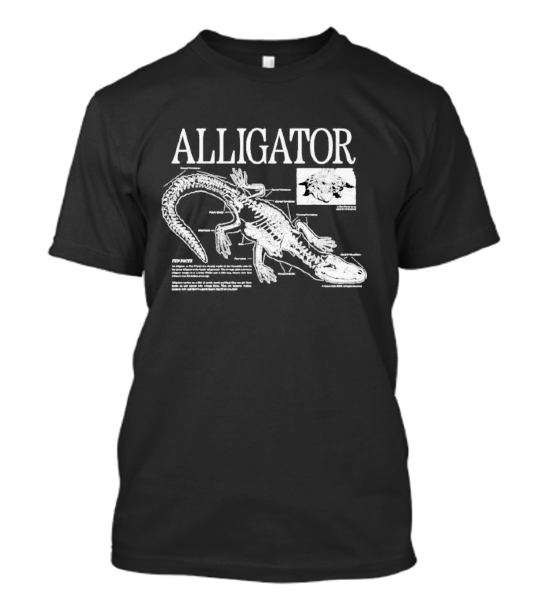 Alligator Skeleton Diagram With Detailed Annotations T-Shirt