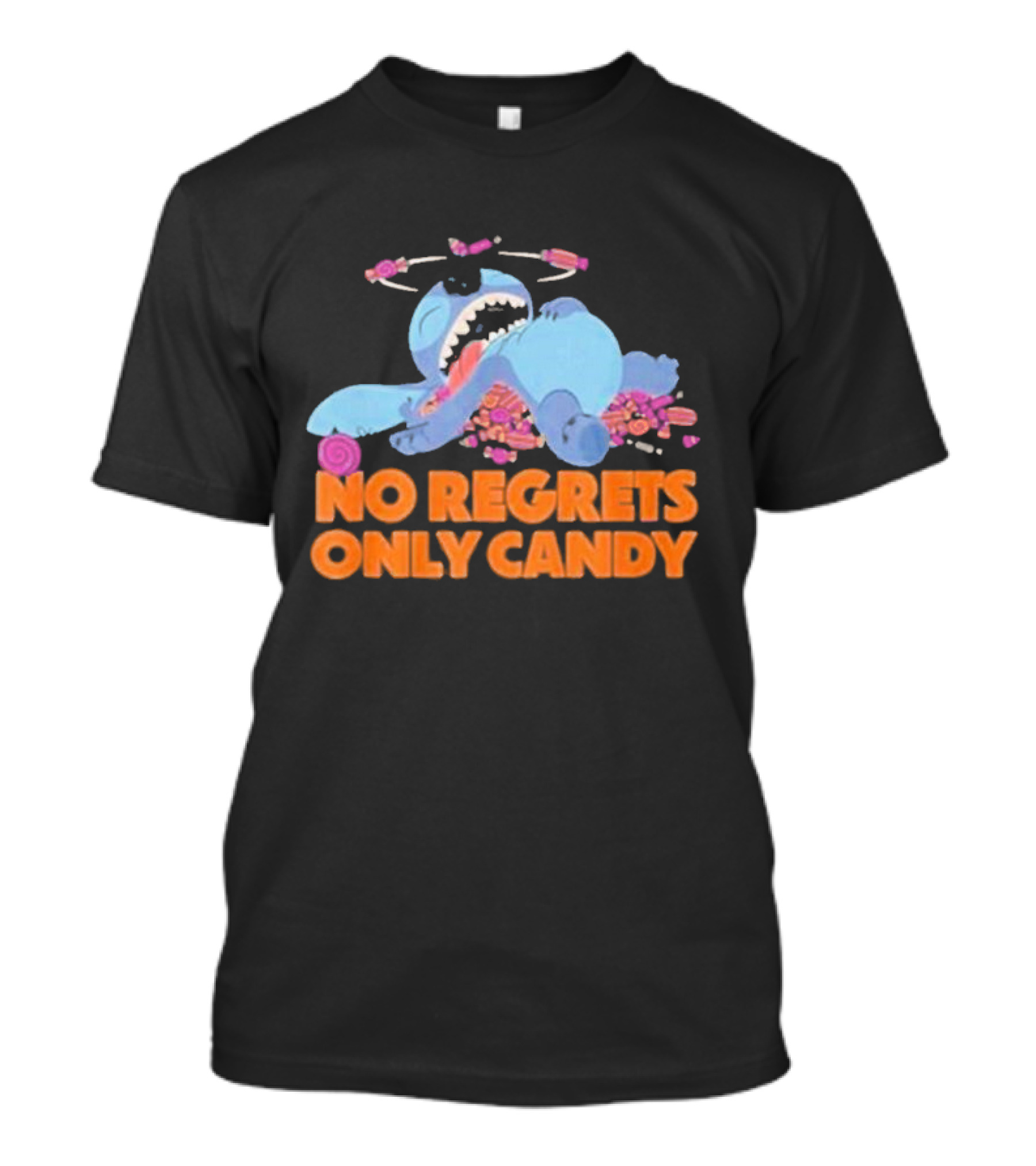 Amazon Essentials Stitch Halloween No Regrets Only Candy Madness T-Shirt