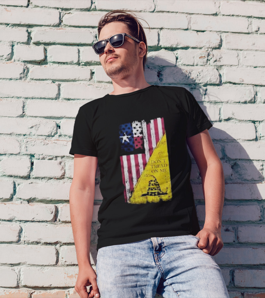 Don’t Tread On Me American Flag Gadsden Snake Vintage T-Shirt