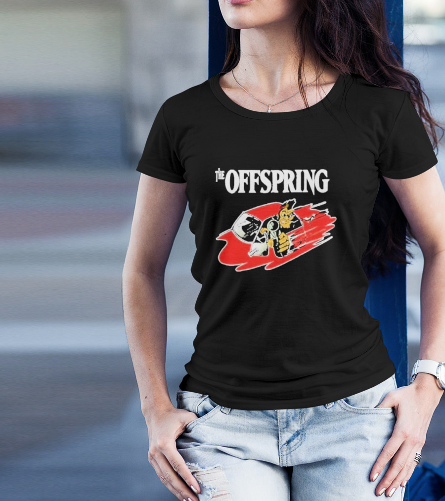 The Offspring Bad Habit Cartoon Skull And Monkey With Racing Helmet T-Shirt