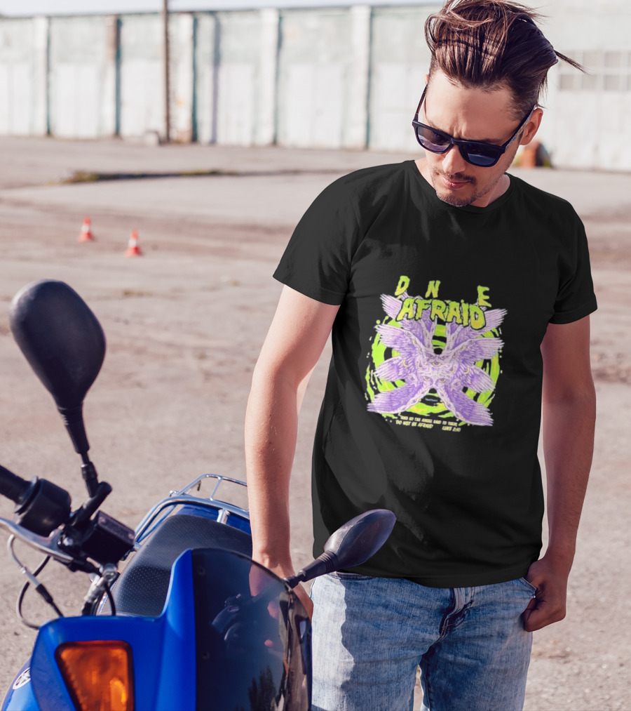 DNE Afraid Realistic Angel Luke 2:10 T-Shirt
