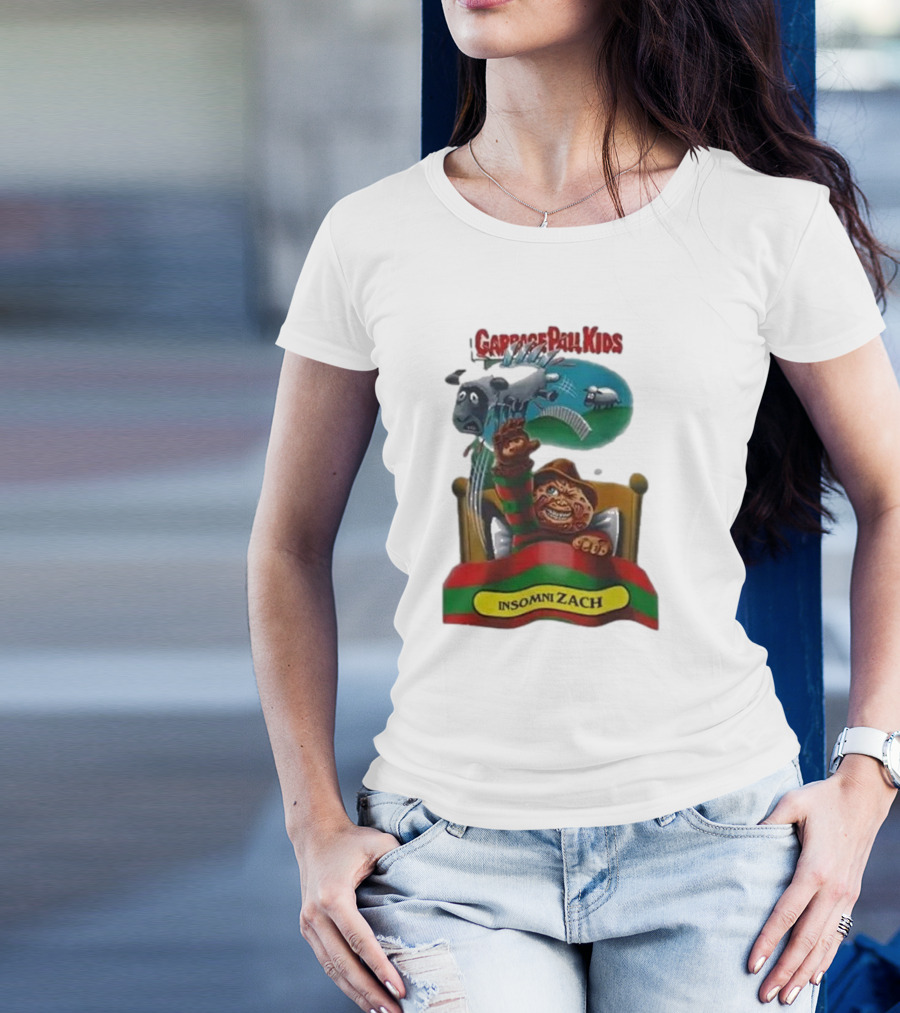 Garbage Pail Kids Insomni Zach Freddy Krueger Sheep Jumping Bed T-Shirt
