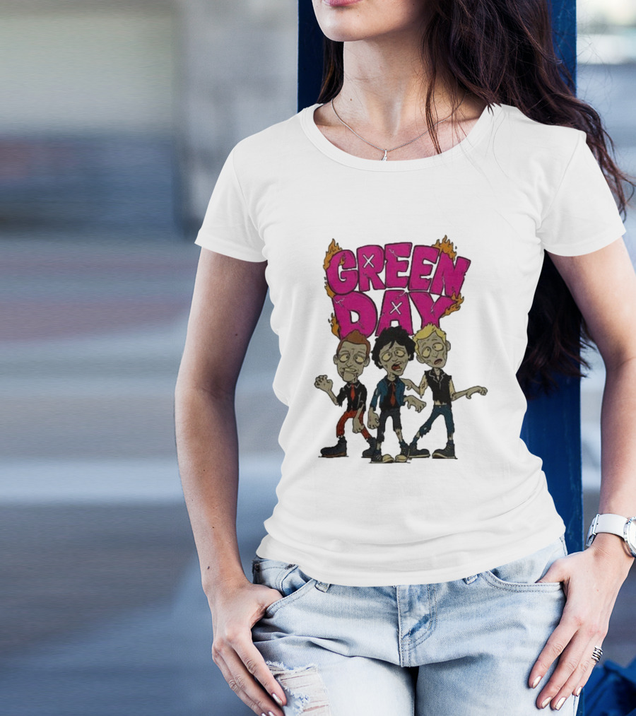 Green Day Walking Zombie Band Members T-Shirt
