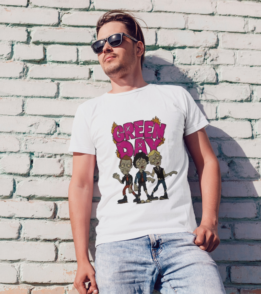 Green Day Walking Zombie Band Members T-Shirt