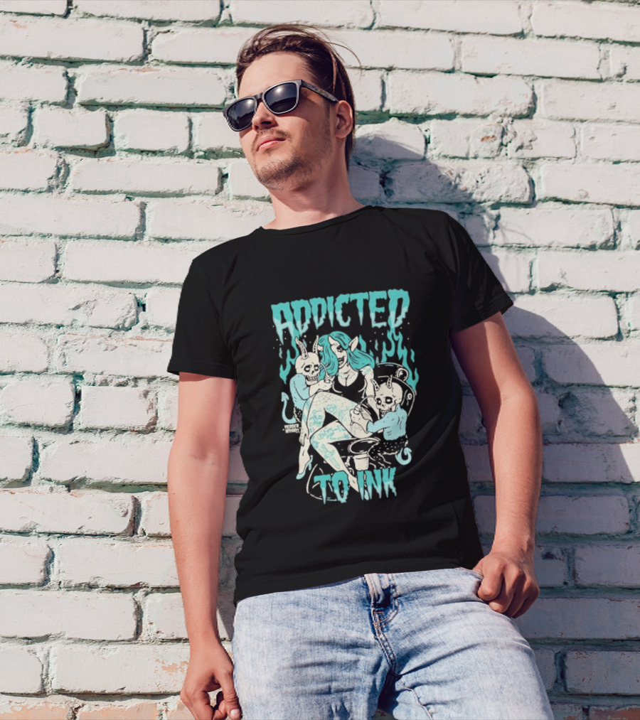 Addicted To Ink Murder Apparel Demon Tattoo Fantasy T-Shirt