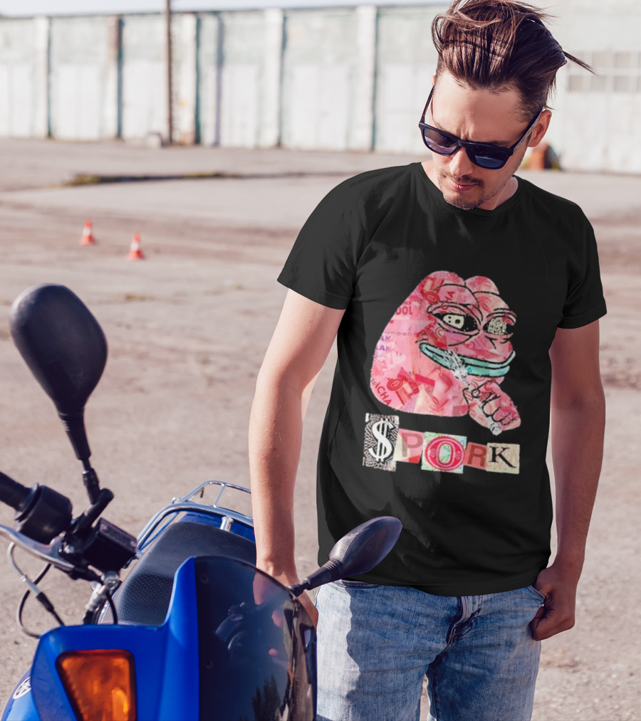 Frog Joseph David Colombo $pork Money Collage T-Shirt