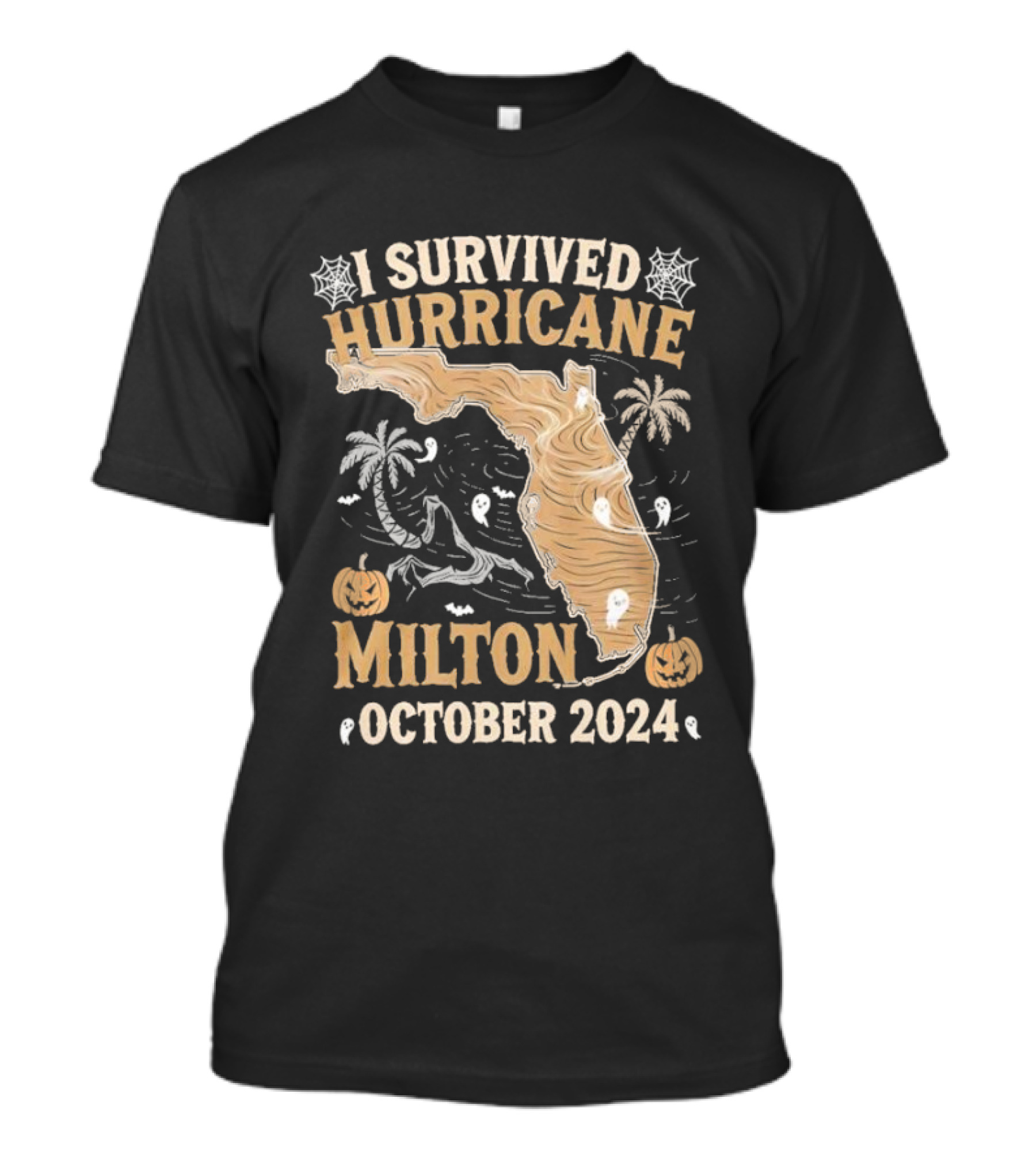 I Survived Hurricane Milton October 2024 With Ghosts And Pumpkins T-Shirt