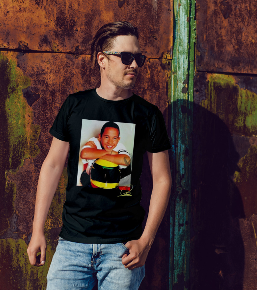 Plus 44 Lewis Signature Photo Young Racer Helmet T-Shirt