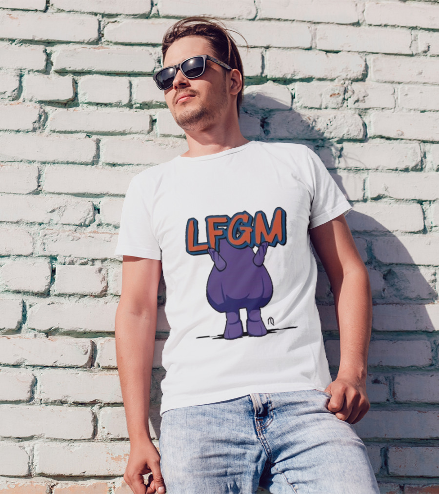 LFGM Monster Grimace New York Mets Sign T-Shirt