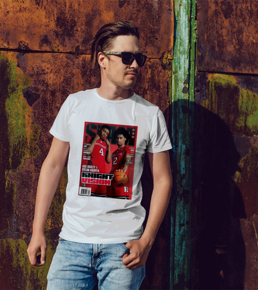 Rutgers Scarlet Knights Slam 253 Knight Vision Ace Bailey Dylan Harper T-Shirt