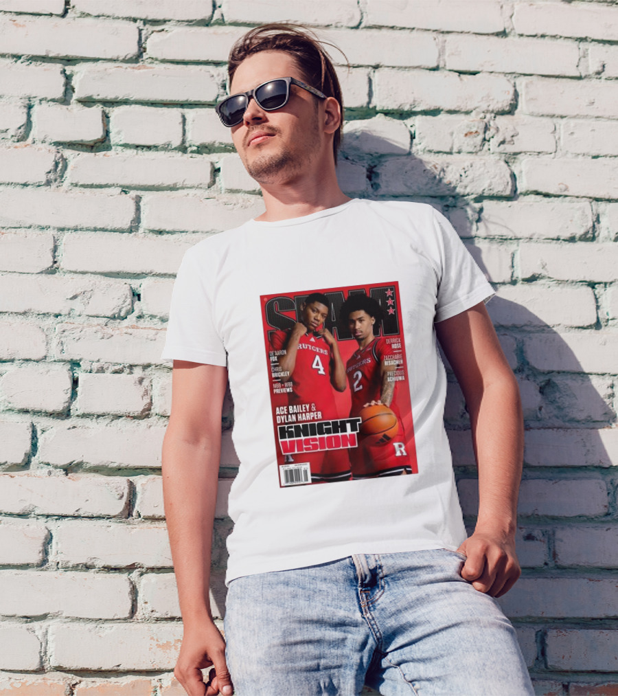 Rutgers Scarlet Knights Slam 253 Knight Vision Ace Bailey Dylan Harper T-Shirt