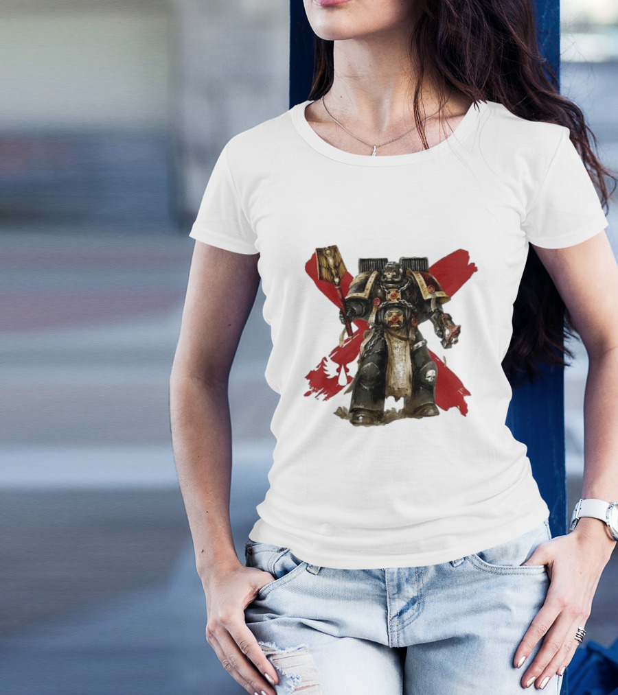 Blood Angels Joytoy Warhammer Space Marine With Red Wings Background T-Shirt