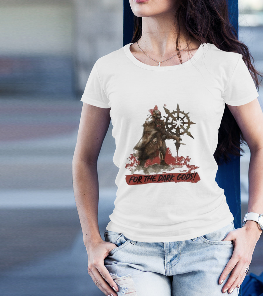 For The Dark Gods Chaos Cultist Symbol Warhammer 40K Fan T-Shirt