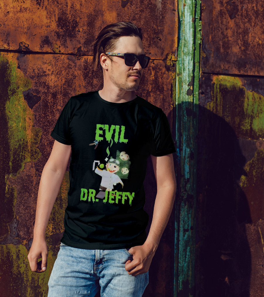 Evil Dr. Jeffy SML Mad Scientist Character With Green Smoke And Zombie Heads T-Shirt