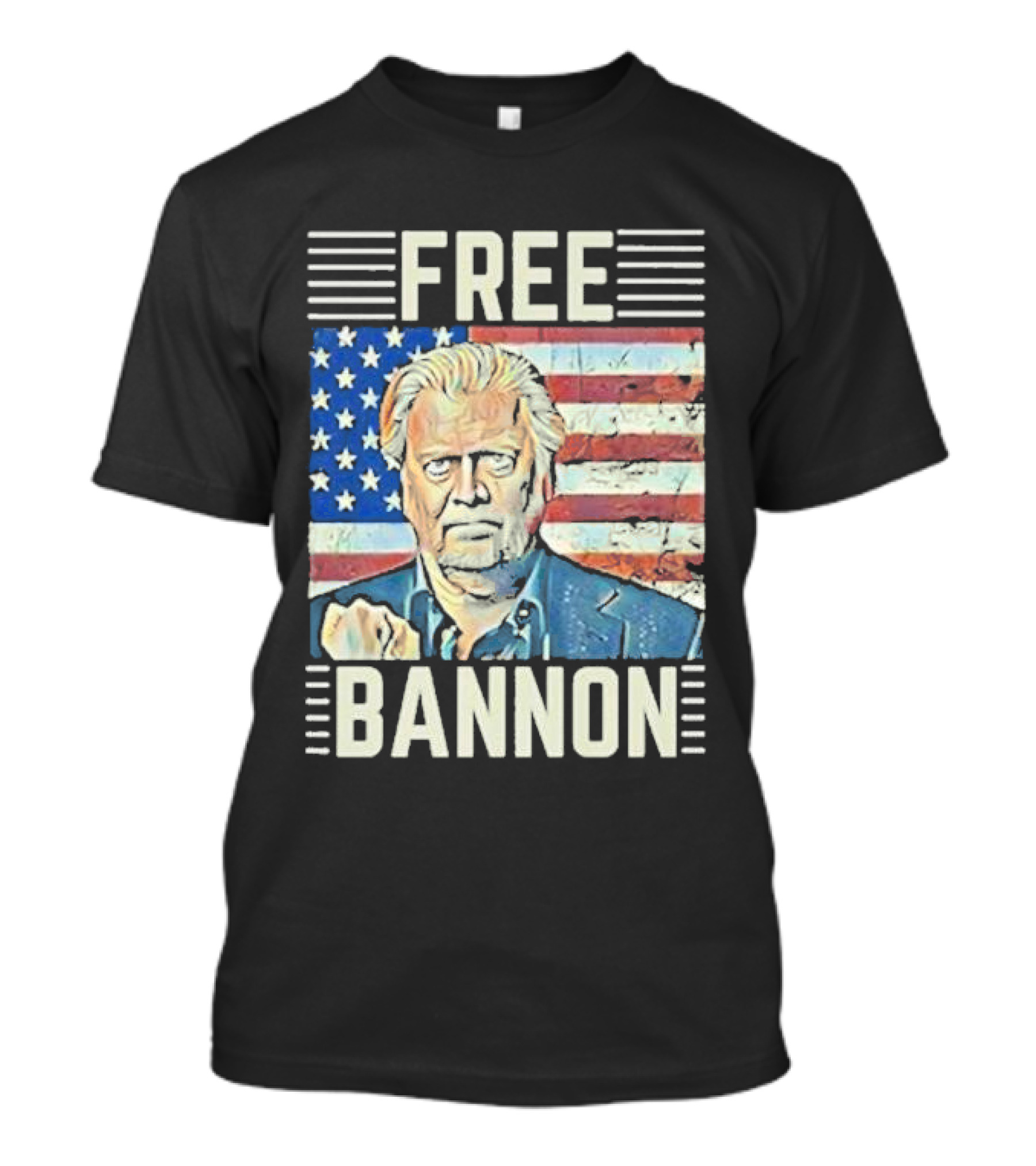 Free Bannon American Flag Political T-Shirt