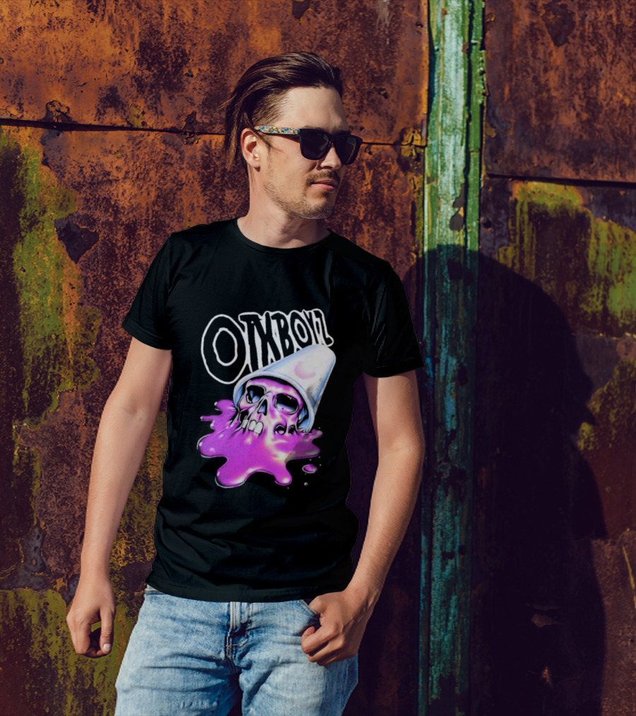 OZYBOYZ Geezy World Oil Spill Purple Skull Cup T-Shirt