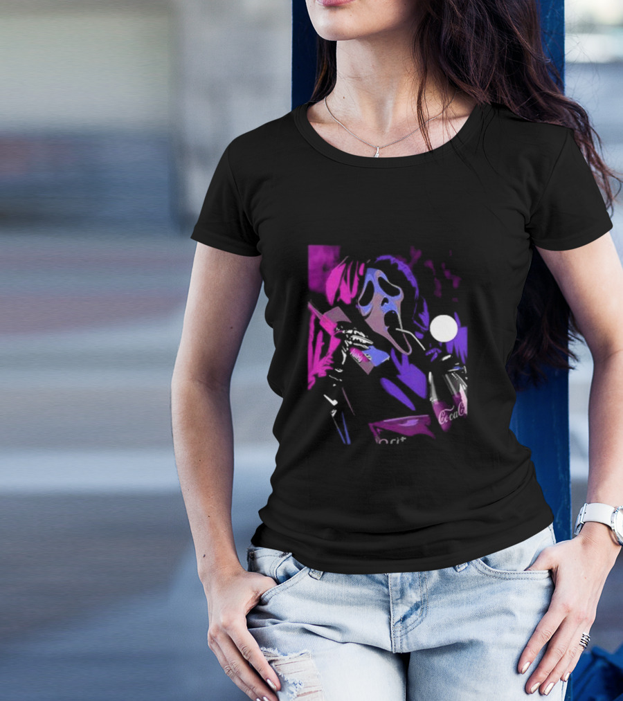Coca-Cola Ghost Face Scream With Neon Accents T-Shirt