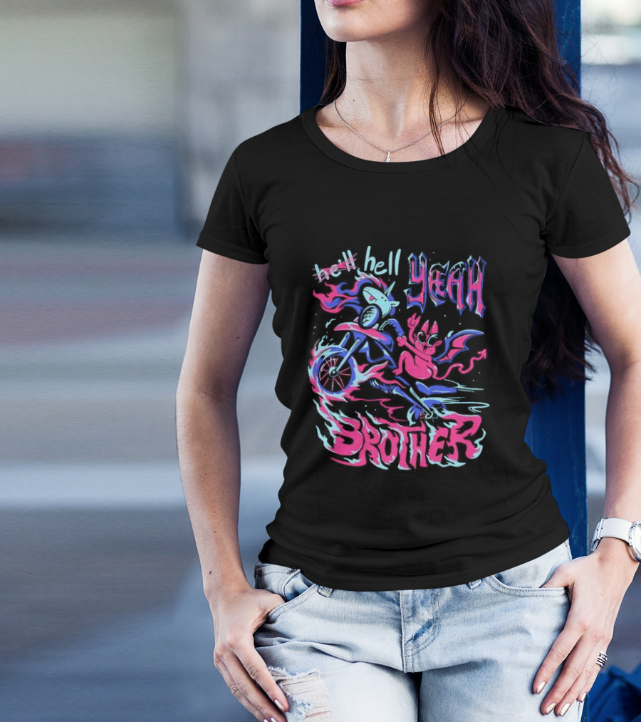 Hell Yeah Brother K Duffles Unicorn Motorcycle Adventure T-Shirt