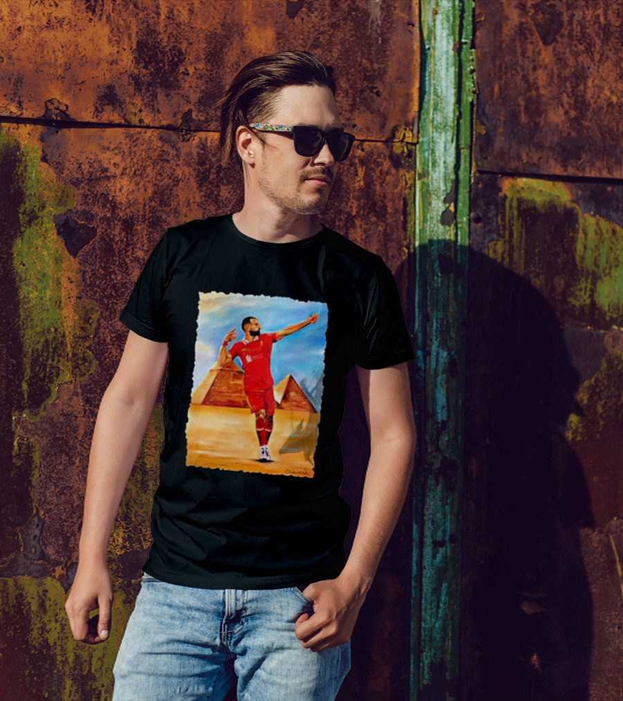 Mo Salah Egyptian King Pyramid Celebration Liverpool Football T-Shirt