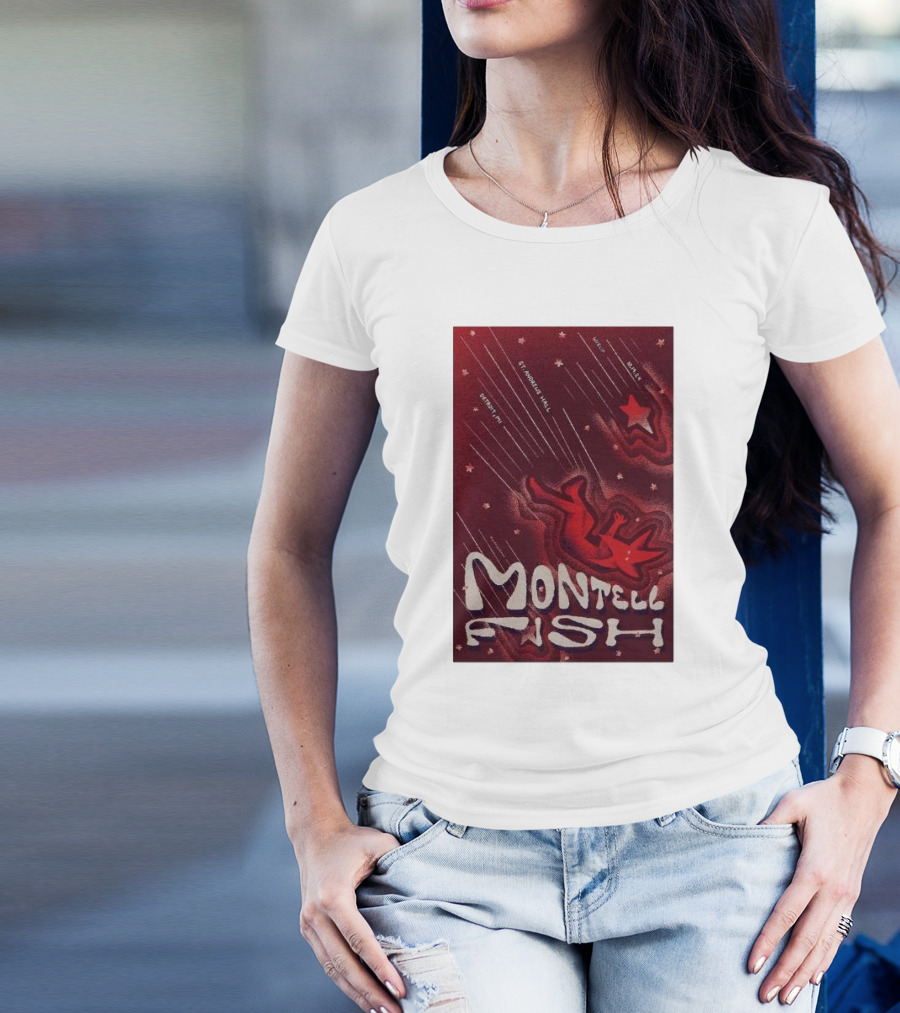 Montell Fish Stargazing Tour October 19 2024 Detroit MI Saint Andrew's Hall T-Shirt