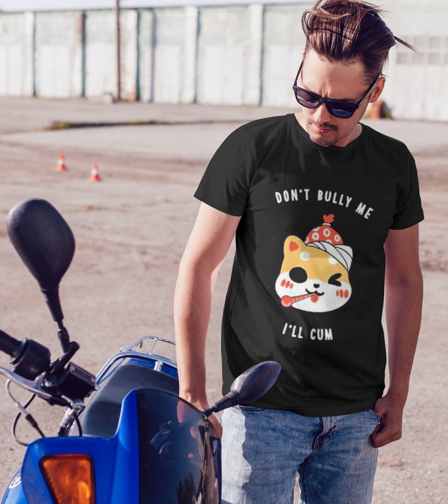 DON'T BULLY ME I'LL CUM CAT WITH THERMOMETER AND RED BEANIE OOSP STUDIO T-Shirt