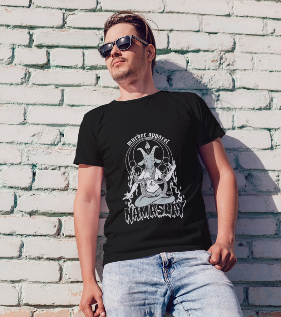Murder Apparel Namaslay Goat Meditation With Fire And Serpent T-Shirt