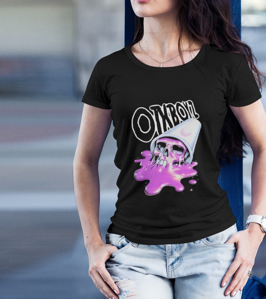 OTXBOYZ Purple Skull Overflowing With Oil Spill Aesthetic T-Shirt