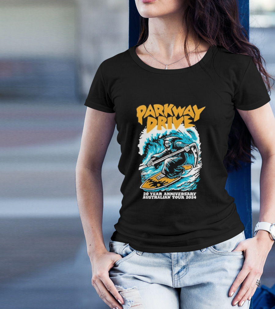 Parkway Drive Grim Reaper Surfing 20 Year Anniversary Australian Tour T-Shirt