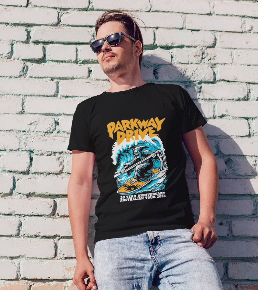 Parkway Drive Grim Reaper Surfing 20 Year Anniversary Australian Tour T-Shirt