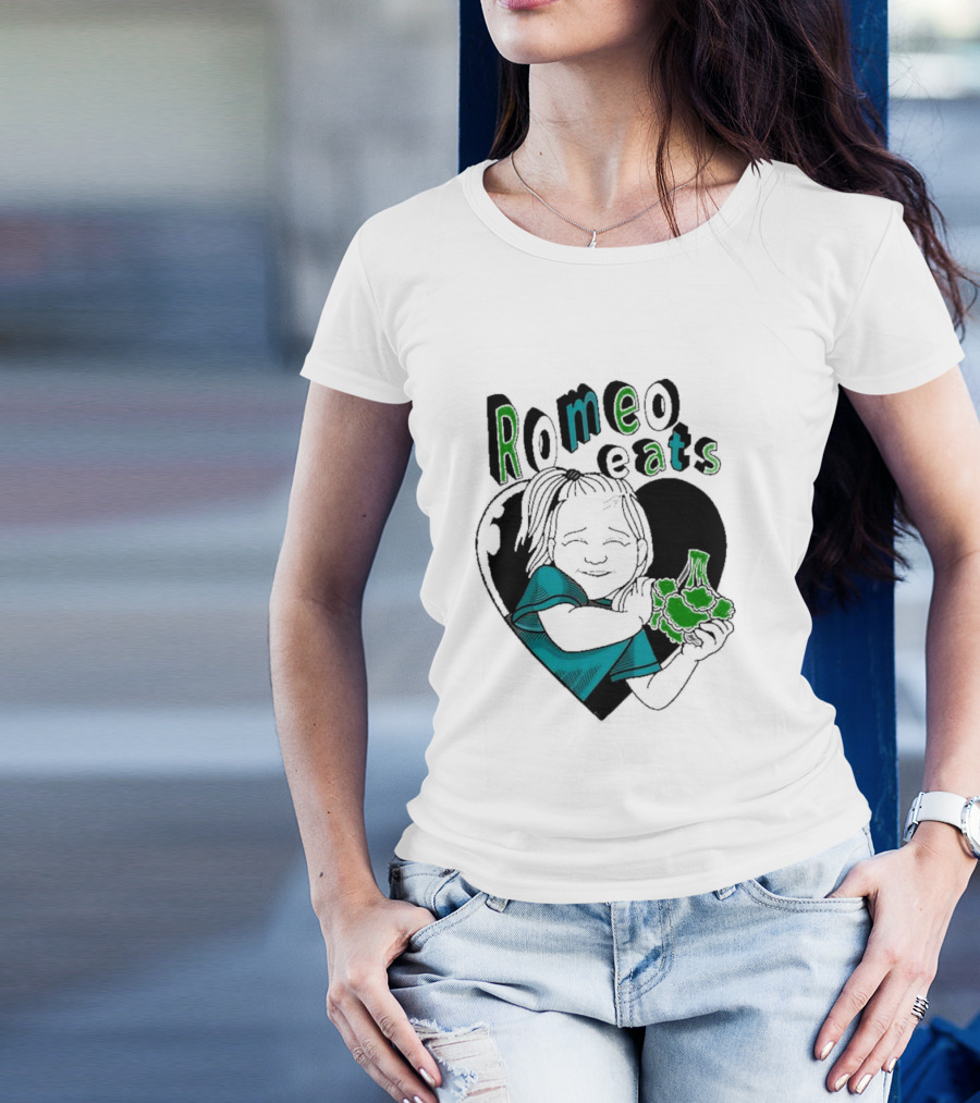 Romeo Eats Broccoli Heart Toddler Hug T-Shirt
