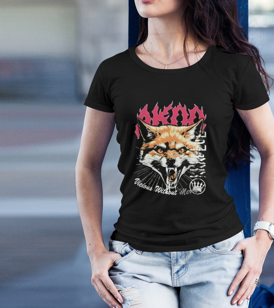 Akimo Vicious Without Mercy Orange Fox Crown T-Shirt