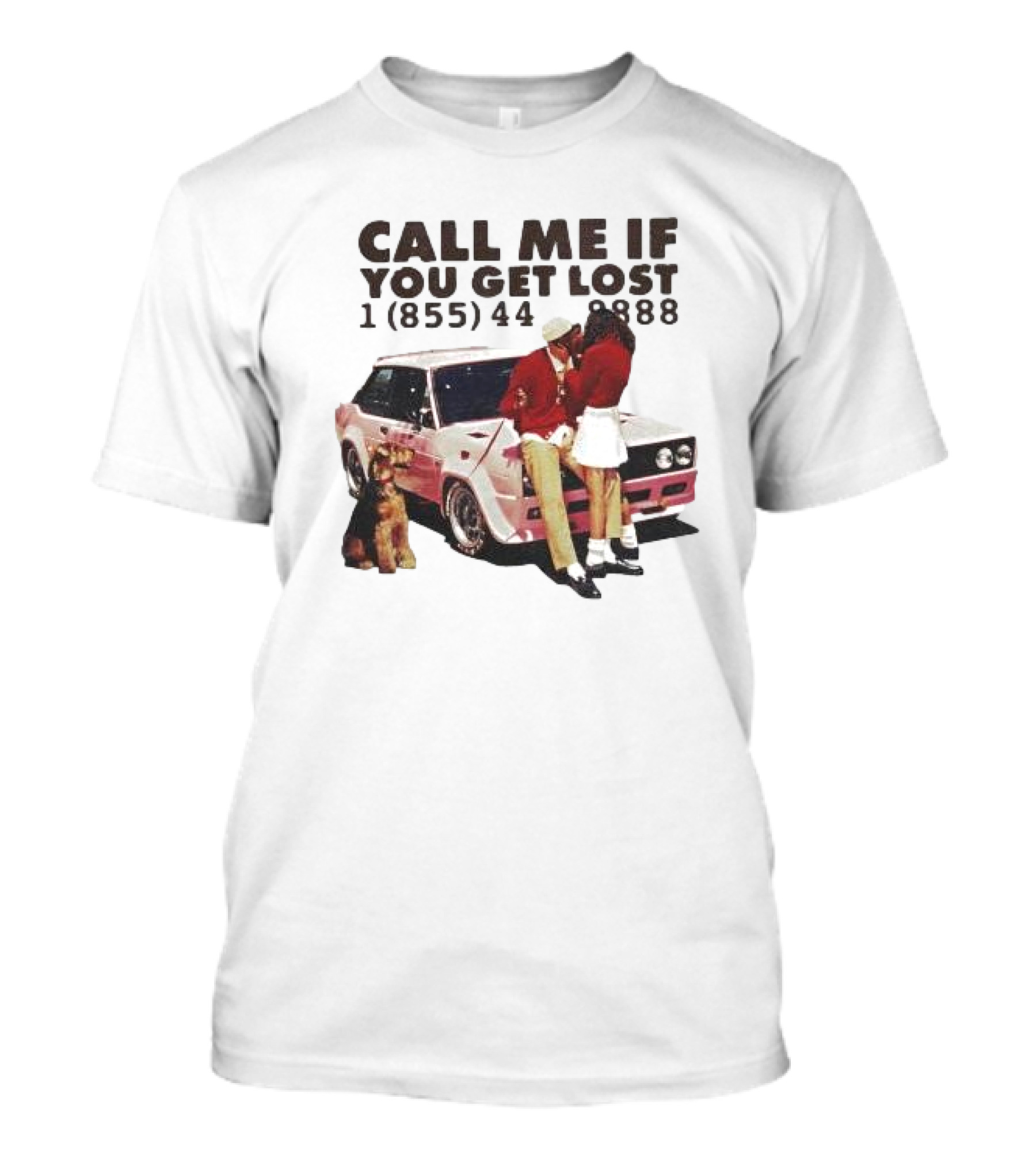 Tyler Call Me If You Get Lost 1 855 444 8888 Cool Car Couple Dog T-Shirt
