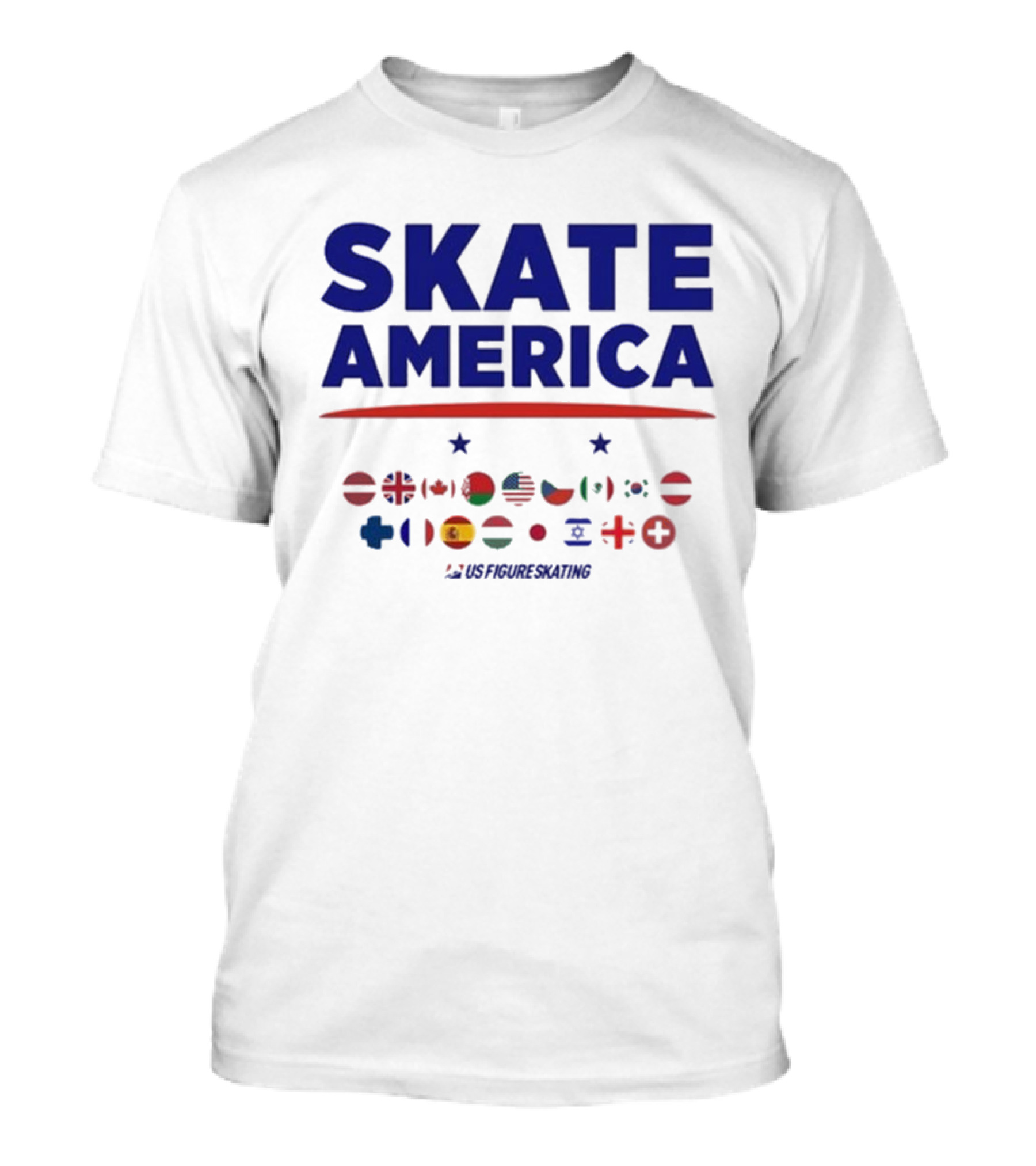 Skate America 2024 Allen Texas Featuring International Flags US Figure Skating T-Shirt