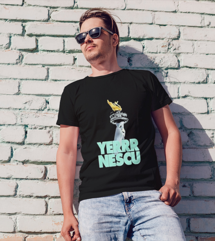Sabrina Rocking The YERRR NESCU Statue Of Liberty Torch Flame T-Shirt