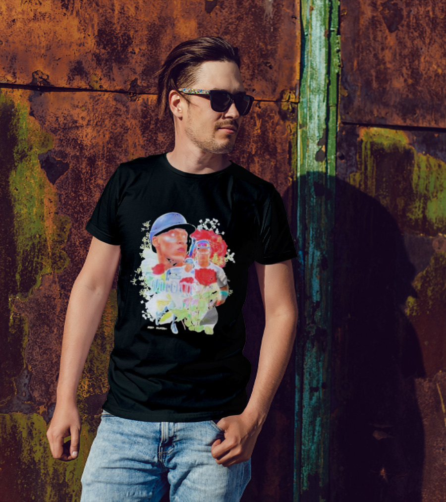 Aaron Judge Smell The Roses New York Yankees Baseball Player Floral T-Shirt
