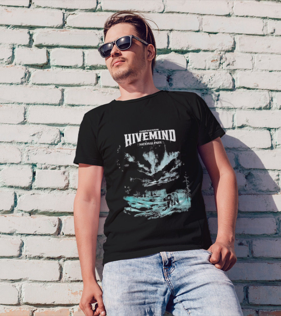 Closer Than Nature Hivemind National Park Bear Wilderness Scene T-Shirt