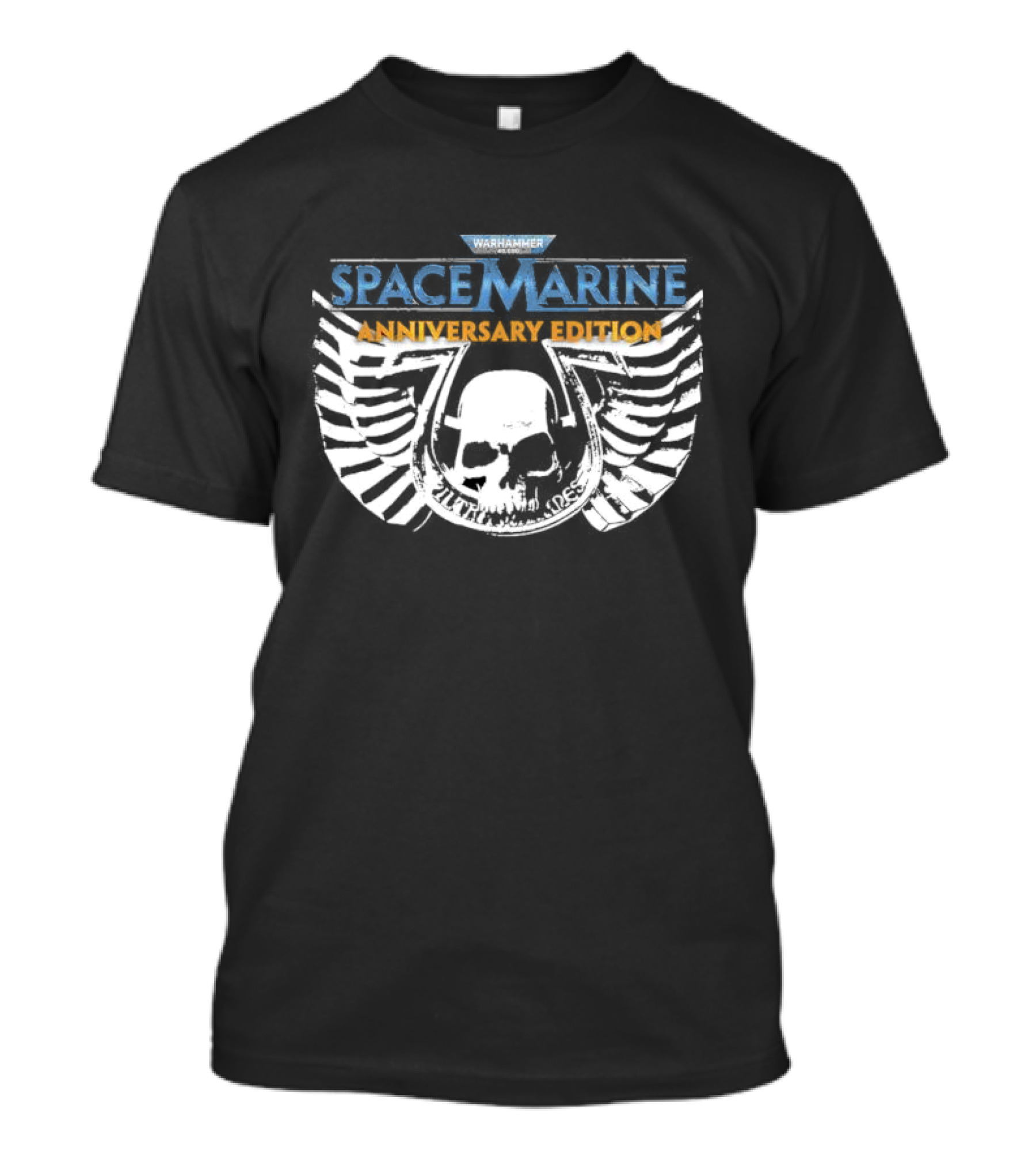 Warhammer 40,000 Space Marine Anniversary Edition Ultramarines Skull Wings T-Shirt