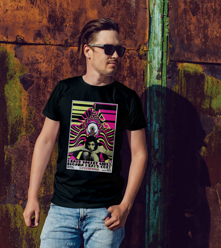 Wine Lips Death Valley Girls Iguana Death Cult Levitation Nov 2 2024 Parish Austin Texas T-Shirt
